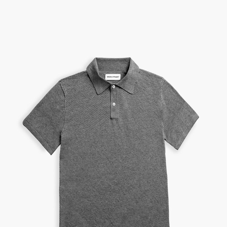 Men's Labs 3D Print-Knit Air Polo - Charcoal (Tailored)