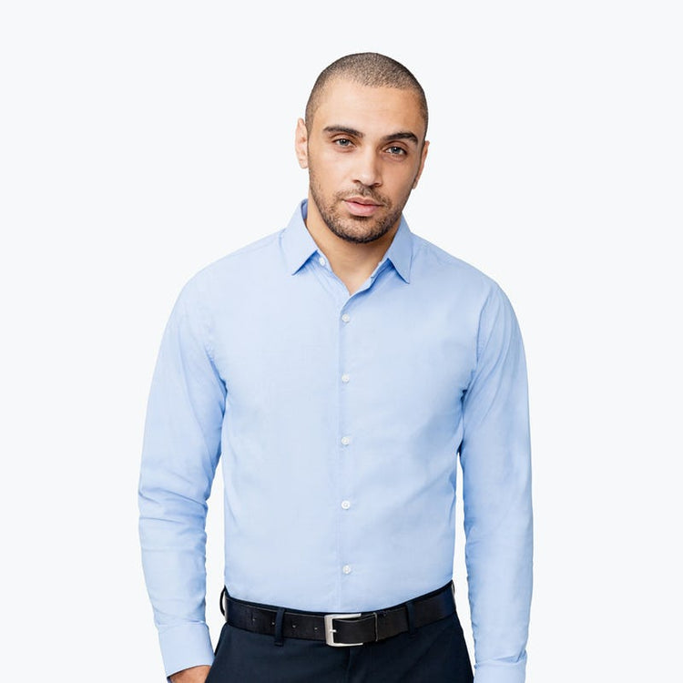 Men's Aero Dress Shirt - Solid Blue Nylon