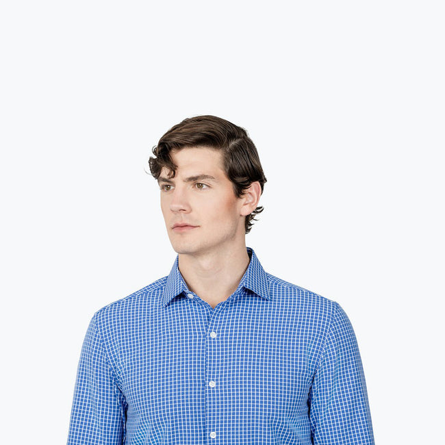 Men's Aero Zero Dress Shirt - Blue Grid