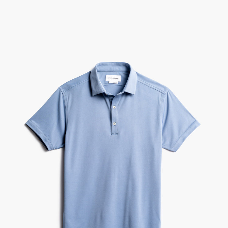 Men's Apollo Polo - Deep Sky Blue Oxford (Brushed, Recycled)