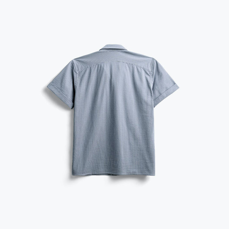 Men's Hybrid Seersucker Short Sleeve Shirt - Navy Stripe