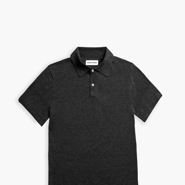 Men's Labs 3D Print-Knit Air Polo - Black (Tailored)