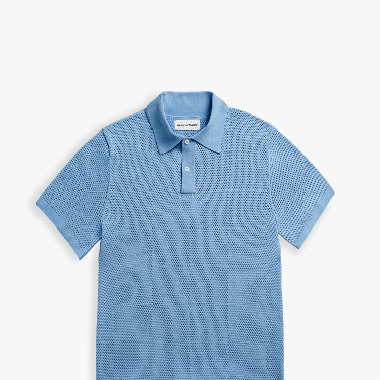 Men’s Labs 3D Print-Knit Air Polo - Light Blue (Tailored)