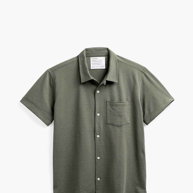 Men's Hybrid Seersucker Short Sleeve Shirt - Olive