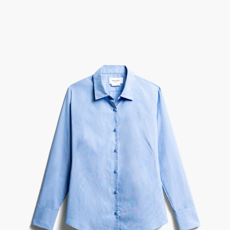 Women's Aero Dress Shirt - Solid Blue Nylon